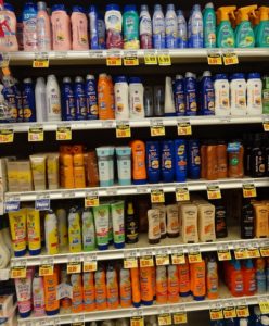 Chemical and pharmaceutical companies offer a huge choice in their profitable sunscreen products