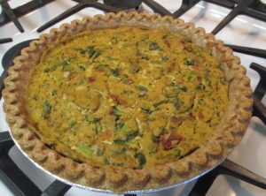 This savory vegan dinner pie is a masterpiece of flavor. Angela cooked it for us during her visit, see recipe at the link to the blog